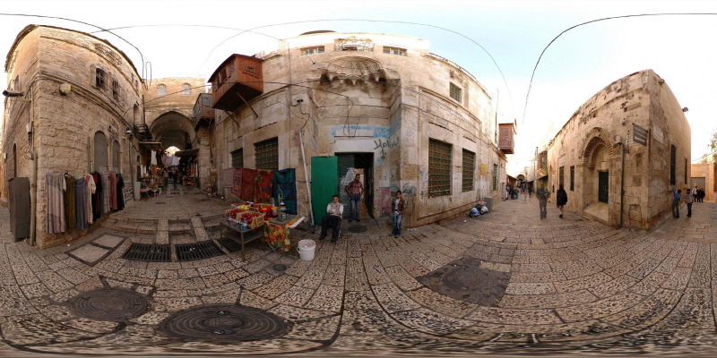 Bab al Silsila - Street of the chain, Muslim Quarter :: Jerusalem  :: 360° Panorama