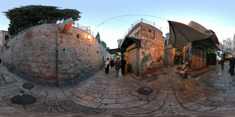 el Wad - Graffiti, Muslim Quarter :: Jerusalem  :: 360° Panorama