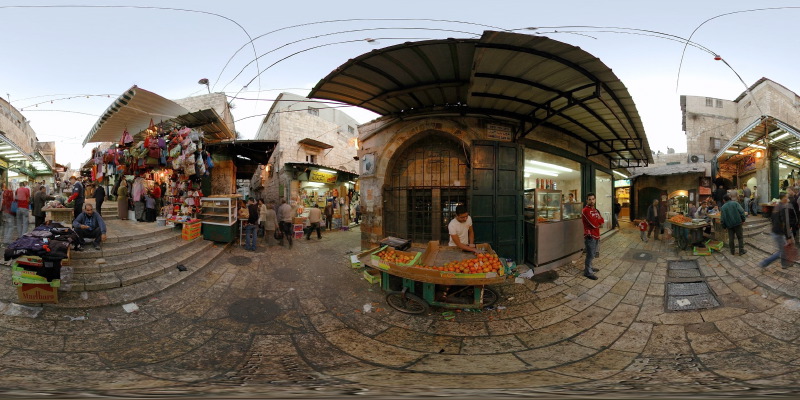 Damascus Gate Road, Muslim Quarter :: Jerusalem  :: 360° Panorama